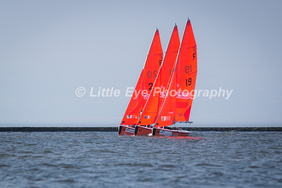Three red sails