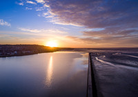 Sunrise over West Kirby Marine Lake - an aerial view from 100ft