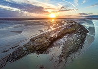 Sunrise over Hilbre Island- an aerial view from 400ft