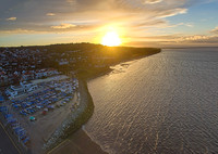 Sunrise over Caldy Hill and the Dee - an aerial view from150ft w